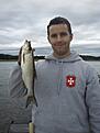 Nisse n�jd efter f�rsta kastet.